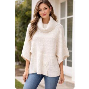 NWT River Island Chunky Off White/Cream Dolman Sleeves Cowl Neck Sweater Size L